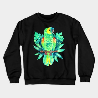 Amazon Parrot Tropical Watercolor Crewneck Sweatshirt